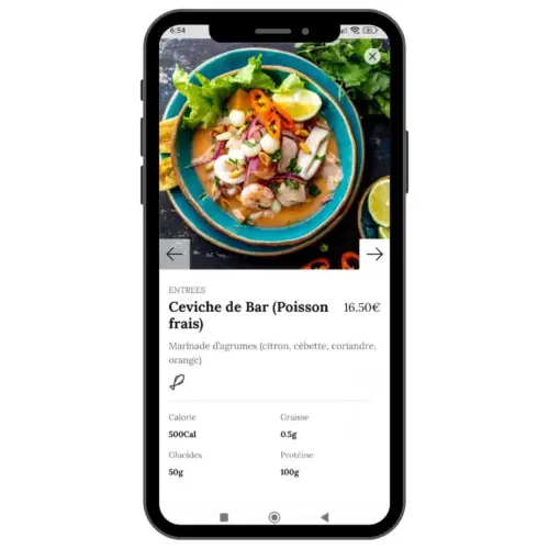 Carte restaurant virtuelle